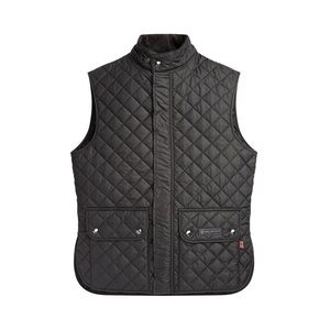 *SOLD* Belstaff Black Waistcoat / Quilted Nylon Snap-Front Vest